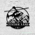 thumbnail image 4 of Craftnamesign Custom Helicopter Mountain Metal Sign LED Light, Helicopter Sign, Helicopter Decor, 4 of 5