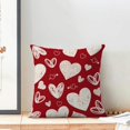 thumbnail image 2 of Housses de Coussin Saint-Valentin 16x16 Ensemble de 2, Décor Cœurs Blancs Rouges Coussins Décoratifs Saint-Valentin Lin Anniversaire Mariage Housse de Coussin Décorations Saint-Valentin pour Maison Canapé Extérieur, 2 of 5