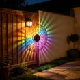 thumbnail image 5 of Summercome Solar Mandala Lights Outdoor Wall, Seven-Color Changing Solar Peony Projector Light, Outdoor Waterproof Metal Fence Lights for Garden Post Patio Backyard Yard Decor, 5 of 7