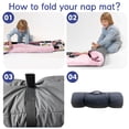thumbnail image 5 of KAINSY Custom Giraffe Toddler Nap Mat with Blanket and Pillowcase, Personalized Pink Black Plaid Kids Sleeping Bag with Name, Soft Slumber Bags for Girls Preschool, Daycare, Travel, and Sleepovers, 5 of 8