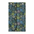 thumbnail image 1 of Floral Hanging Pocket Organizer, Flowers Ornate Snowflakes with Geometric Mandala Inspirations Print, Printed Polyester Storage Bag with Pockets, 21" x 31", Dark Teal and Multicolor, 1 of 2