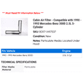thumbnail image 2 of Cabin Air Filter - Compatible with 1990 - 1993 Mercedes-Benz 300D 2.5L 5-Cylinder 1991 1992, 2 of 2