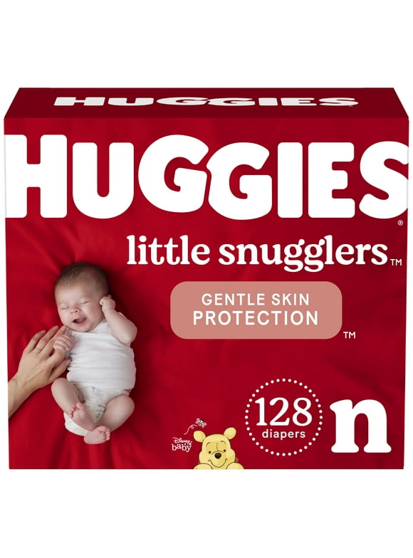Huggies Little Snugglers Baby Diapers, Size Newborn, 128 Ct