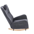 thumbnail image 6 of Upholstered Rocking Chair, Teddy Fabric Glider Rocker with High Backrest,Modern Rocking Accent Chair for Living Room, Nursery, Bedroom, Dark Gray, 6 of 10