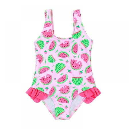 

Gyratedream Baby Toddler Girls Ruffle Strap One Piece Swimsuit w/UPF 50+ Sun Protection