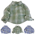 thumbnail image 6 of JUMEYU Toddler Button Down Shirt Kids Outerwear Coats Toddler Boys Shirt Coat Jacket Plaid Long Sleeve Kids Button Tops Outwear 3T 4T (Green,3-4 Years), 6 of 9