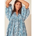 thumbnail image 5 of EASYBRAUS Women Floral Print Maxi Dress Boho Lantern Sleeve Loose Fit Spring 2025 S-2XL, 5 of 9