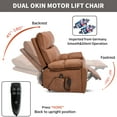 thumbnail image 4 of Newest Orange Leatheraire Heat Massage Dual Motor Infinite Position Up to 350 LBS Large Electric Power Lift Recliners with Hidden Cup Holders, Power-Remote, Medium-firm , Heavy Duty, 4 of 9