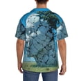 thumbnail image 3 of Disketp Cracked Earth Head Tree Men's Hawaiian, Shirts Button Down Holiday Beach Shirts-{sizeName}-Small, 3 of 5