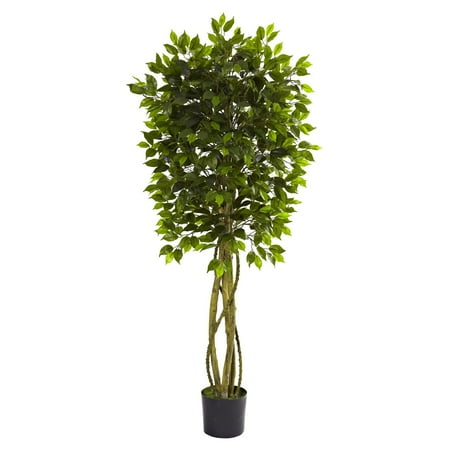 Nearly Natural 5-1/2' Ficus Tree, UV Resistant, Indoor and Outdoor