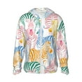 thumbnail image 1 of Balery Zebra Colourful Sudadera ligera de manga larga con capucha y protección solar UPF 50+ para hombre y mujer, ideal para pesca y running-XX-Large, 1 of 7