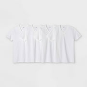 Men's 4pk V-Neck T-Shirt - Goodfellow & Co White M