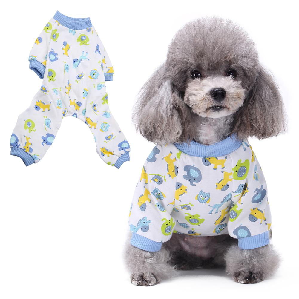 XS Dog Puppy Cartoon Pajamas Cat Jumpsuit Small Pet Cotton Clothing ...