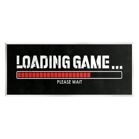 Stupell Industries Loading Game Phrase Typography Painting Unframed Art Print Wall Art, 17 x 7