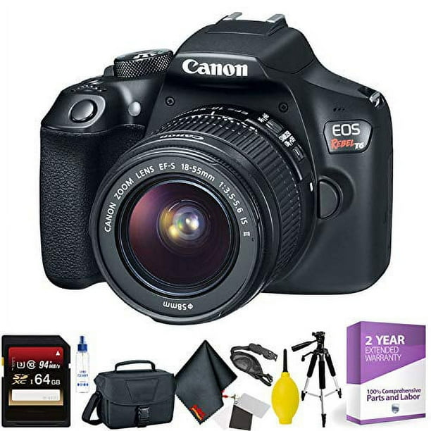 Canon EOS Rebel T6 DSLR Camera with 18-55mm Lens + 64GB Memory