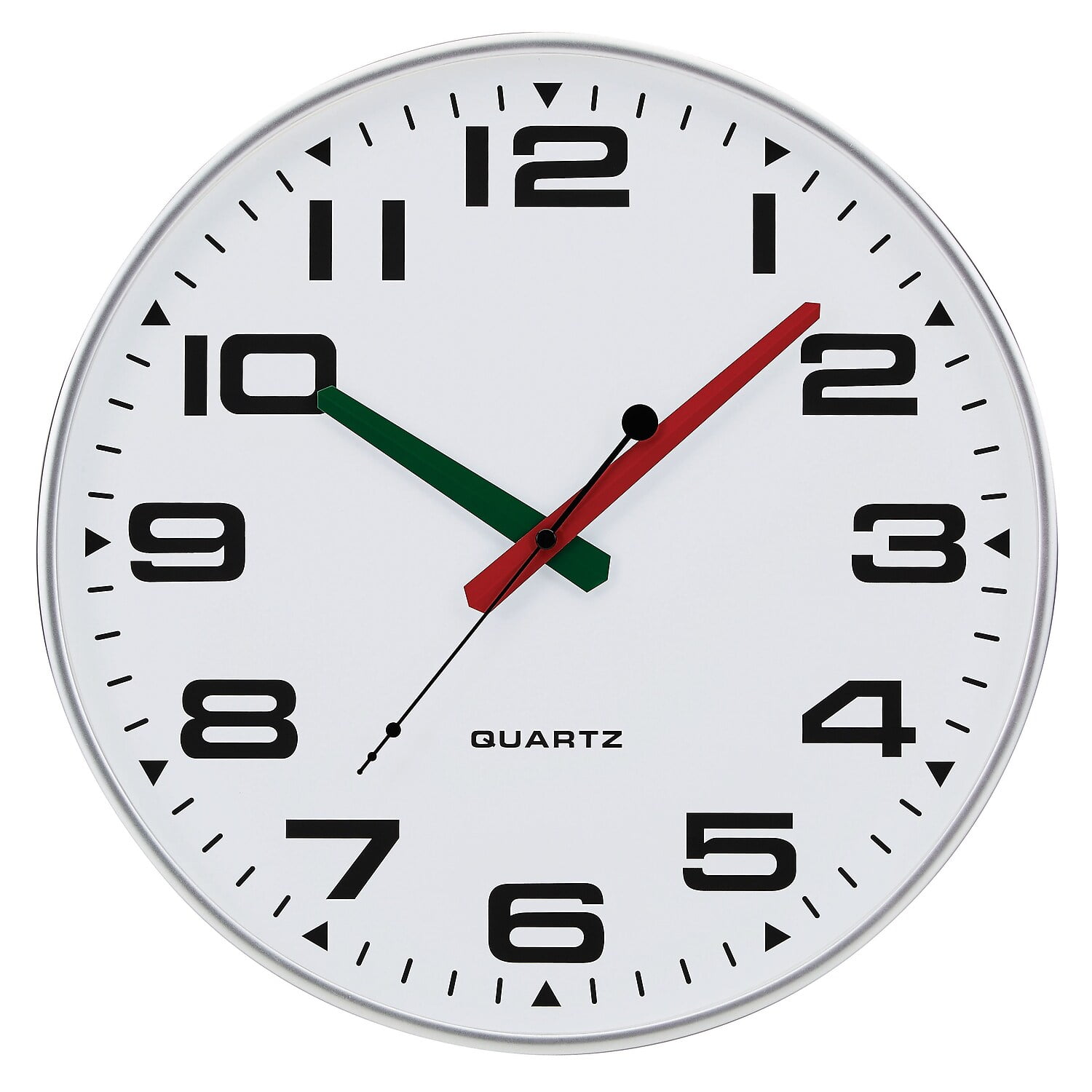 TEMPUS Contemporary Wall Clock with Silent Sweep Quiet Movement Plastic 13 " Silver Finish (TC 2388 photo TEMPUS Contemporary Wall Clock with Silent Sweep Quiet Movement Plastic 13 " Silver Finish (TC 2388