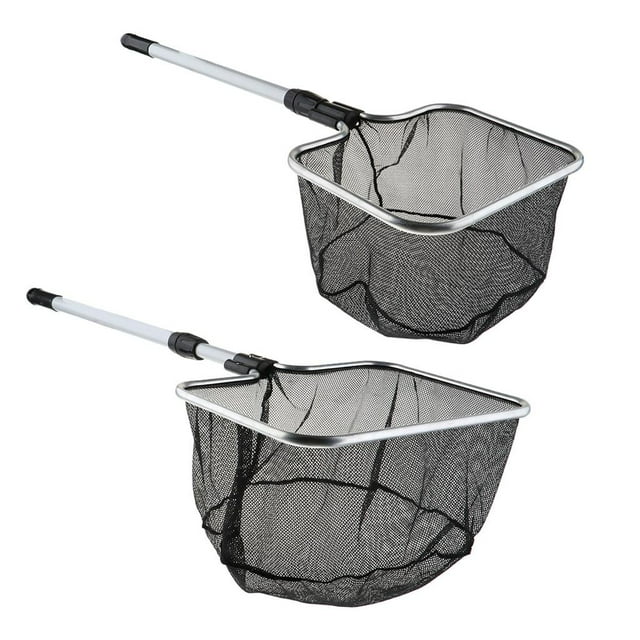 de 2 piezas con mango largo extensible, mantenimiento de rutina del tanque fácil de pescado para un fácil almacenamien Zulema Red de aterrizaje cuadrada
