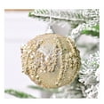 thumbnail image 3 of Deeceymbur 3 Pcs Vintage Champagne Sequin Christmas Balls Elegant Holiday Tree Decor Pieces, 3 of 4