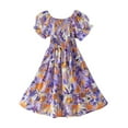 thumbnail image 3 of WOYY Tween Girls Floral Tiered Dress Short Puff Sleeve Summer Beach Dress, Sizes 8-17, 3 of 3