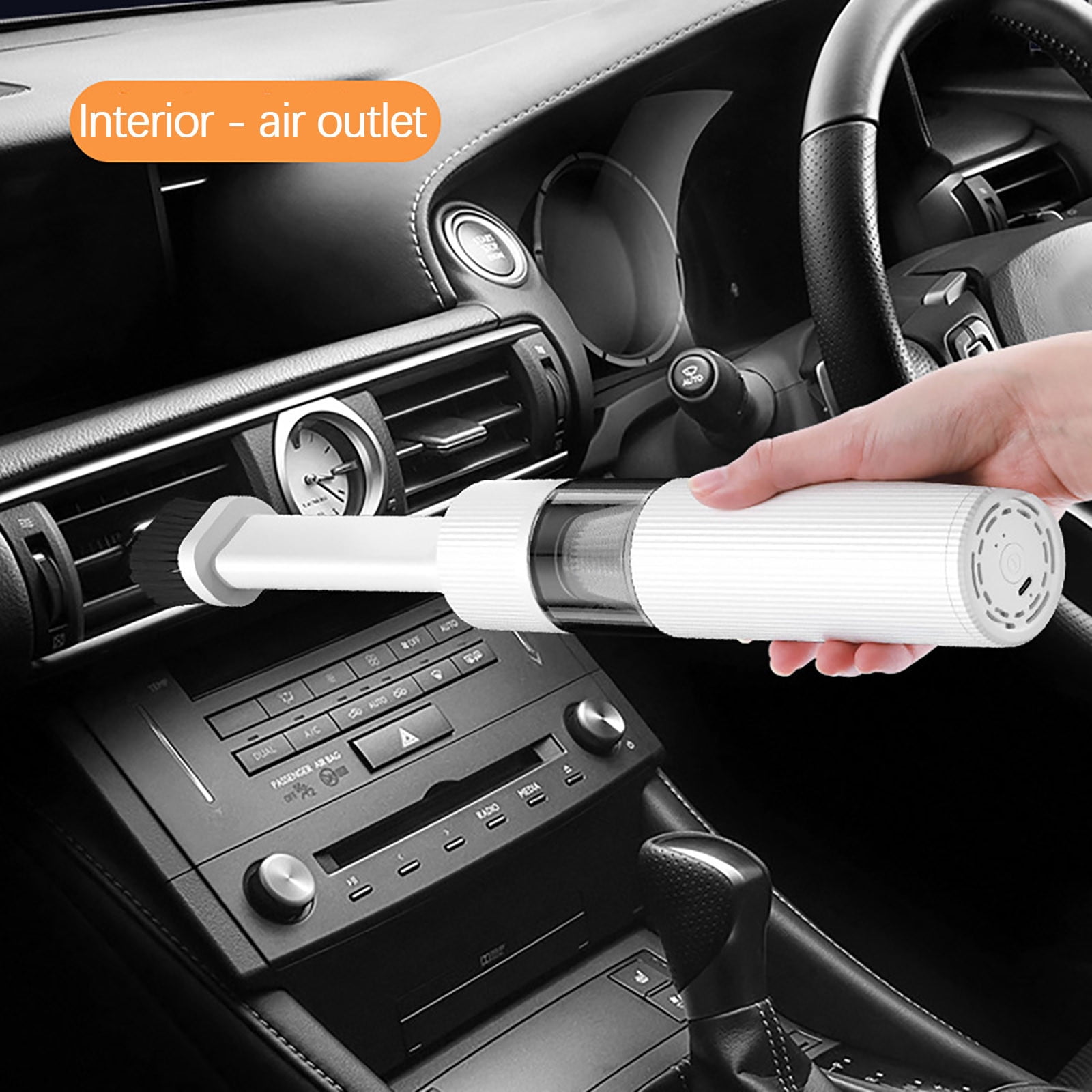 FHBVT 4000PA Car Vacuum Cleaner Portable High Power 50W Type-C Rechargeable 1200mAh Battery Wet Dry Handheld Auto Vacuum for Car Interior Home Office Keyboard Pet Hair Dust Cleaning Kit