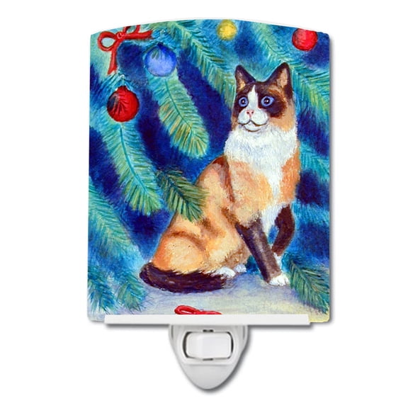 Caroline's Treasures 7155CNL Christmas Tree Cat Ceramic Night Light, 6x4x3", multicolor