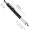 thumbnail image 2 of 4 count  Pen for Men 6 in 1 Multitool Pen with Ruler Level Refills  Stylus Cool Gadgets Tool for Dad  Husband Birthday Anniversary Christmas Graduation (Black, ), 2 of 6