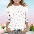 thumbnail image 1 of Blusas y camisas de manga larga con cuello redondo para niños con estampado de día de Pascua, manga 3/4/cuello redondo tres cuartos, camisa inferior y superior para niños, parte superior de poliéster, 1 of 5