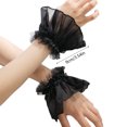 thumbnail image 3 of Simple Detachable Sleeves Cuffs Lace Wedding Flounces Ruffled White Wrist Warmer Ruffled for Sweater Women, 3 of 8