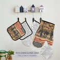 thumbnail image 5 of African Elephants and American Flag 5 Pcs Kitchen Set Heat Resistant Oven Mitts and Non-Slip Pot Holders with Adjustable Cooking Apron, 5 of 6