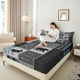 thumbnail image 3 of Manfei Bear Deer 4 Pieces Queen Sheet Sets,Geometric Buffalo Ultra Soft Flat Sheet,Woodland Wildlife Queen Fitted Sheet,Animal Bedroom Decoration, 3 of 6