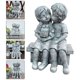 thumbnail image 2 of First Kiss Statue Garden Decor Love Girl Boy Kissing Figurine Resin Yard Outdoor Statue, 2 of 3