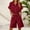 Wine, variant on CheerKidz Womens Summer Linen Lapel Short Sleeve Button Down Top and Shorts Set Casual Work Wear Two Piece Outfit for Office and Daily Use