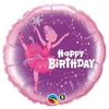 18 inch Birthday Ballerina Foil Mylar Balloon - Party Supplies Decorations