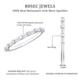 thumbnail image 6 of Rosec Jewels Certified Moissanite Half Eternity Ring - D-VS1 Quality - Baguette Moissanite Stackable Ring - with Jewelry Box, 14K White Gold, US 11.00, 6 of 7