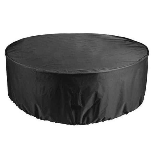 Waterproof Round Patio Table Cover for Outdoor Furniture Protection, Black, Two Sizes