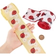 thumbnail image 3 of 12 Yards 2 Patterns Ladybug Ribbon Wired 2.5 Inch Width Burlap Insect Theme Craft Ribbons Spring Summer Flower Fabric Grosgrain Flat DIY, 3 of 7