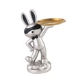thumbnail image 5 of Nordic Rabbit Figurine, Sundries Organizer Resin Display Holder Jewelry Trinket Tray Animal Statue for Restaurant Desktop Bedroom Home Decor Argent, 5 of 9
