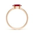 thumbnail image 2 of ANGARA Natural Oval 1.25 ct Ruby Off-Centered Solitaire Ring With Diamonds in 14K Rose Gold for Women (Size-8x6mm) | July Birthstone, Birthday, Anniversary, Jewelry Gift for Women | Natural Ruby Ring, 2 of 9