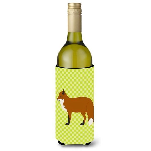 Carolines Treasures BB7702LITERK Red Fox Green Wine Bottle Beverge Insulator Hugger