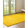 thumbnail image 4 of Unique Loom Solo Solid Shag Collection Area Modern Plush Rug Lush & Soft, 3 ft 3 x 5 ft 3, Tuscan Sun Yellow, 4 of 6