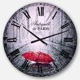 thumbnail image 1 of DesignArt Eiffel View from Paris Street Large Wall Clock, 1 of 2