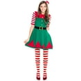 thumbnail image 4 of Skeleteen Red and White Socks - Over The Knee Striped Costume Accessories Red and White Stockings for Men, Women and Kids, 4 of 5