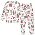 thumbnail image 2 of FORMRS Long Sleeve Top and Pants Pajama Set for Niños 2-Piece Sleepwear, Sizes 18M-8Y, Red Nordic Christmas, 2 of 6