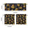 thumbnail image 6 of Kitchen Curtains 24 Inch Short - 3 Panel Set, Boho Sunflower Butterfly Floral Print, Rod Pocket Window Curtain for Rustic Farmhouse, Country Vintage Summer Decor, Easy Wash, 6 of 6