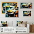 thumbnail image 4 of DESIGN ART Designart "Taxi In The Rain` I" Retro Car Wall Art Prints 40 in. wide x 30 in. high, 4 of 5