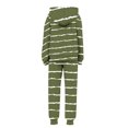 thumbnail image 5 of Piuwrlz Hood Sweatsuits Sets 2pcs Teen Girls Fleece Jogger Set Plush Hoodies and Sweatpants Army Green Size 10-11Years, 5 of 6