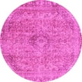 thumbnail image 1 of Ahgly Company Machine Washable Indoor Round Abstract Pink Modern Area Rugs, 5' Round, 1 of 4