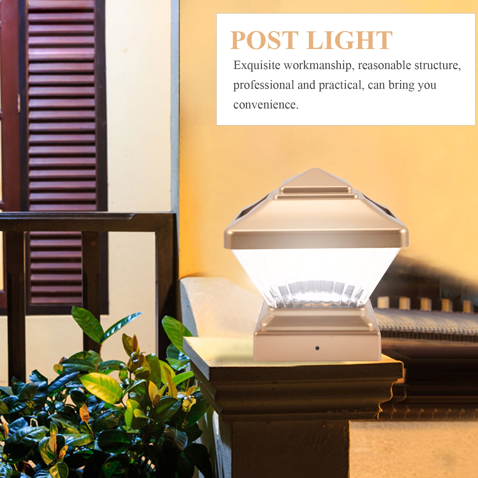Post Lamp Light Solar Pillar Outdoor Garden Waterproof Floor Lamps for Power Lights Driveway