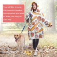 thumbnail image 4 of White Orange Baseball Gear Pattern Wearable Oversized Blanket,Wearable Blanket Hoodie for Adults,Cozy Hooded Blankets with Super Pockets,Super Warm Fuzzy Pullover for Women & Men, 4 of 6