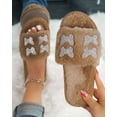 thumbnail image 1 of Zapatilla de felpa para mujer con lazo plano y zapatilla de casa, chanclas para interior Wmkox8yii hj789, 1 of 4